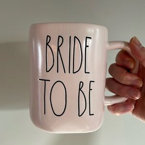 Rae Dunn Ceramic Pale Pink "Bride to Be" Mug with Handle Dishwasher Safe GC